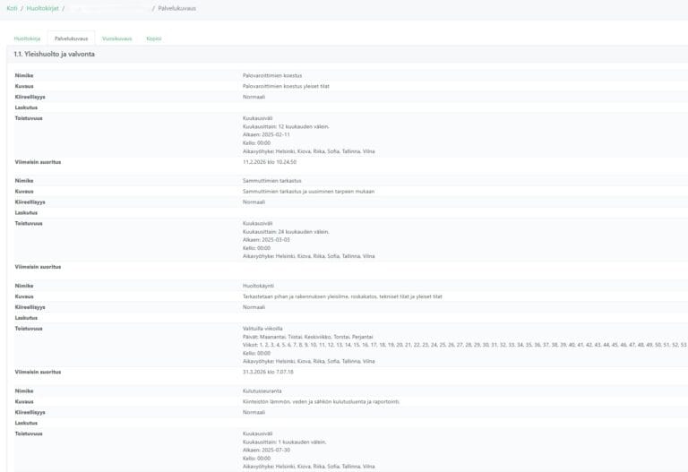 Onko taloyhtiön huoltokirja ajan tasalla?